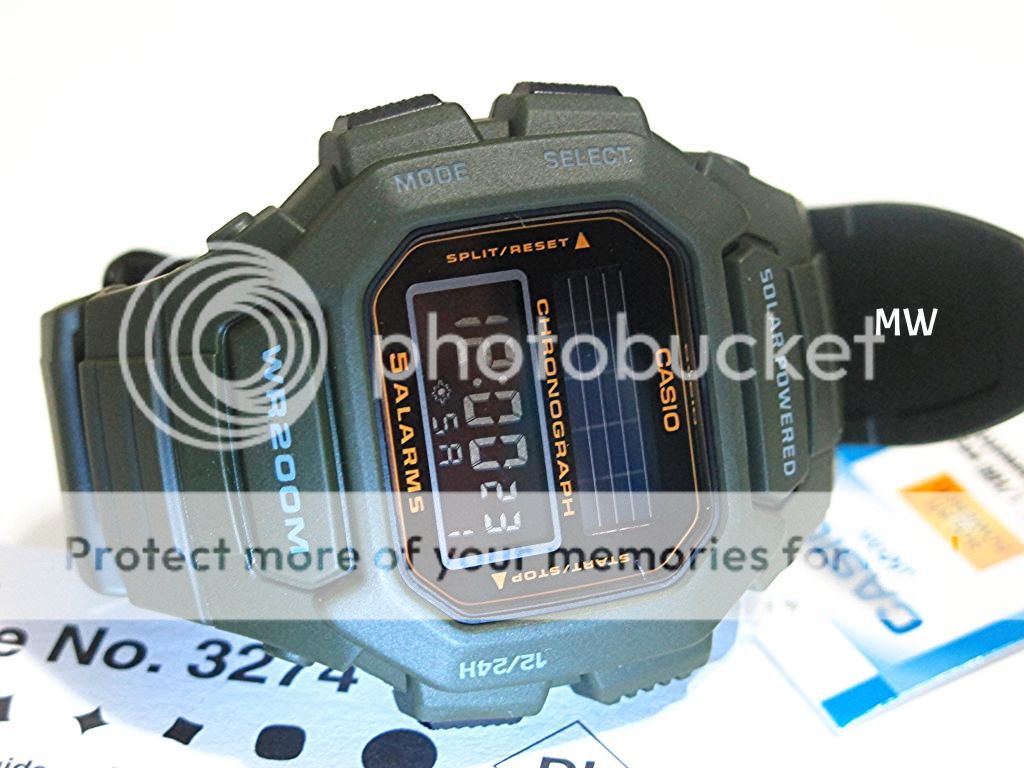 New Casio Men's Watch Solar Powered Stopwatch 5 Alarms Resin 200M HDD