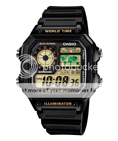 details about latest casio ae-1200wh-1b resin digital world time